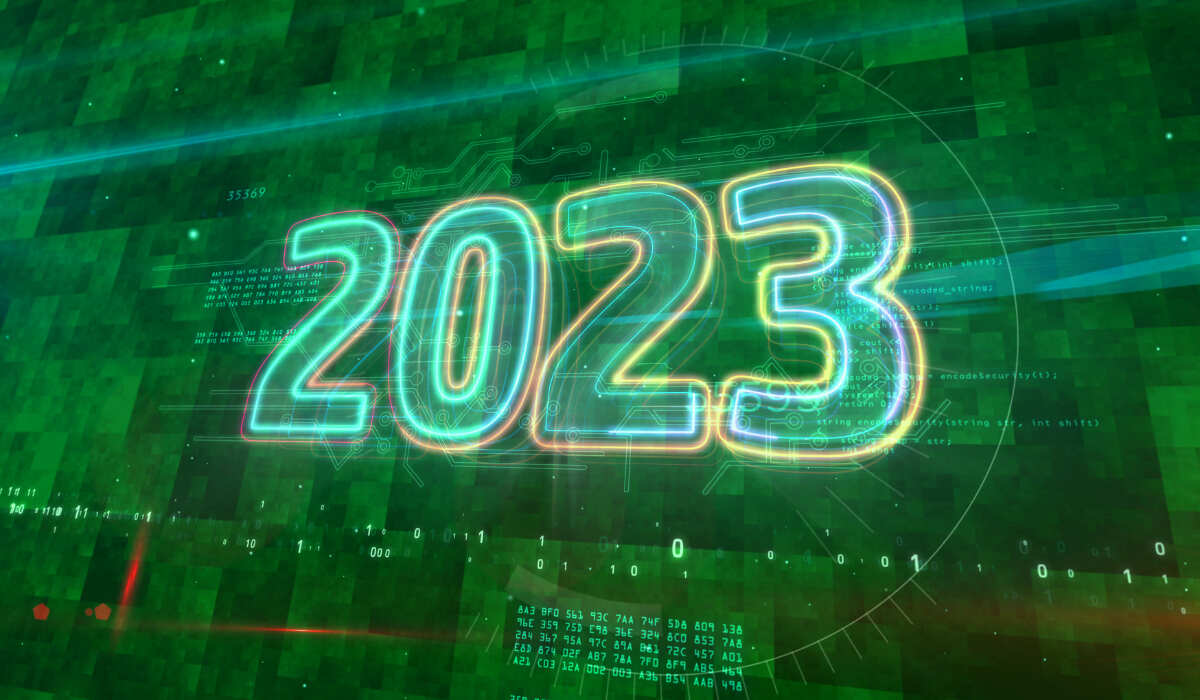 Надпись 2023 на зеленом фоне. Ru