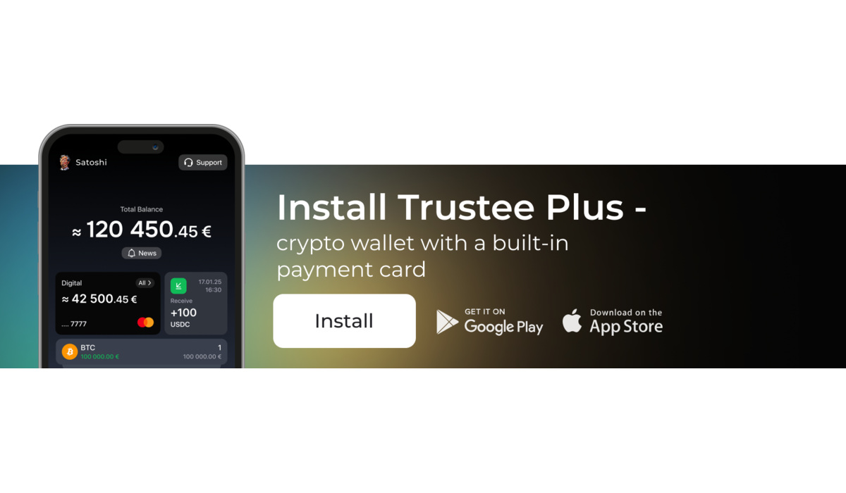 Banner mit dem Aufruf, die App Trustee Plus zu installieren