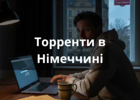 Ein Ukrainer sitzt in Deutschland vor seinem Computer und lädt einen Film über Torrent herunter.