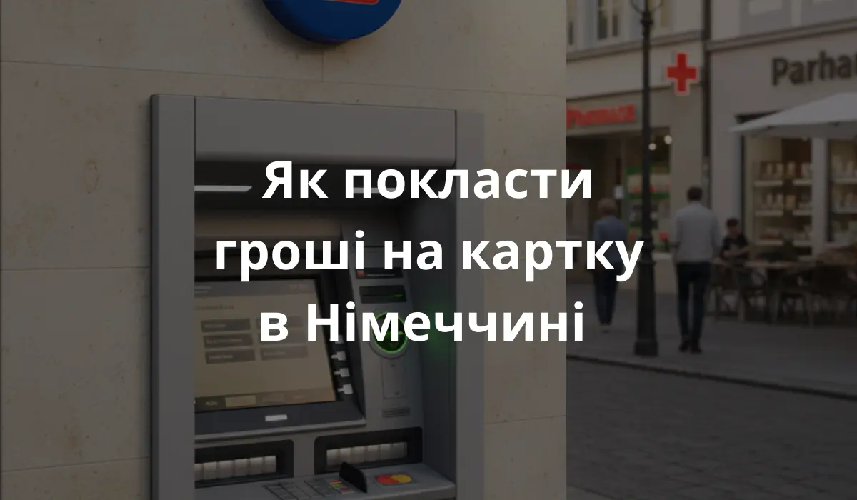 Банкомат, вплатомат в Німеччині, щоб покласти гроші на картку