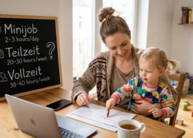 Eine Mutter und ihr Kind sitzen am Tisch und malen 